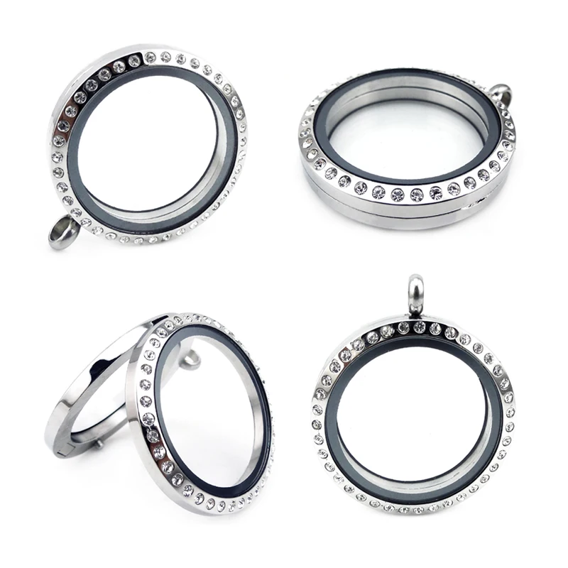 25mm-30mm Round Photo Locket Pendant 316l Stainless Steel Origami Owl Floating Living Lockets and Charms Lockets 2