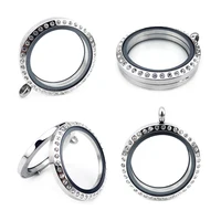 25mm-30mm Round Photo Locket Pendant 316l Stainless Steel Origami Owl Floating Living Lockets and Charms Lockets 2