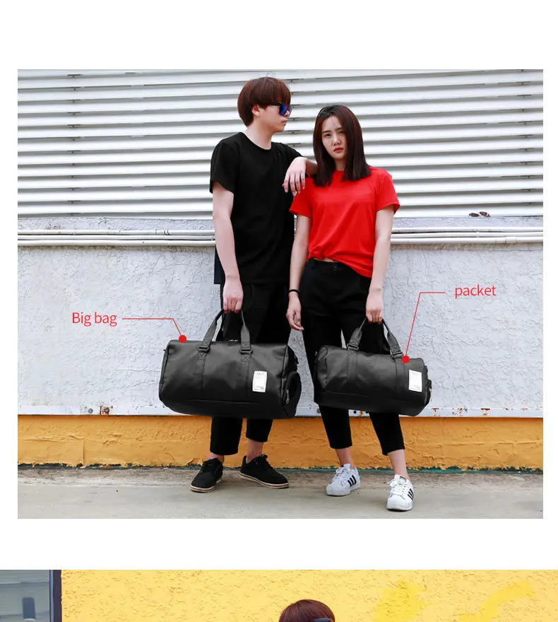 Wobag, модная качественная дорожная сумка, женская, черная, из искусственной кожи, сумки для спортзала, ручная кладь для мужчин, спортивная сумка