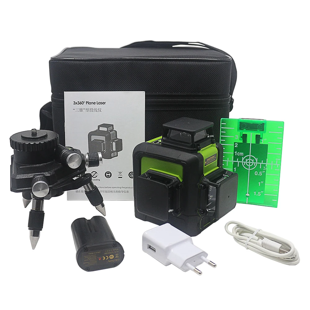 Ketotek 3D 12 Lines Green Laser Level Self-Leveling 360 degree Horizontal Vertical Cross Rechargeable Battery Outdoor Pulse Mode Ketotek 3D 12 Lines Green Laser Level Self-Leveling 360 degree Horizontal Vertical Cross Rechargeable Battery Outdoor Pulse Mode