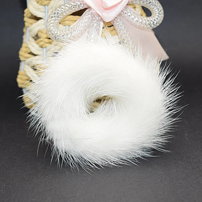 

Korean natural Fur Ball Elastic Hair Rope Rings Ties Bands Ponytail Holders Girls Hairband Headband Hair Accessories