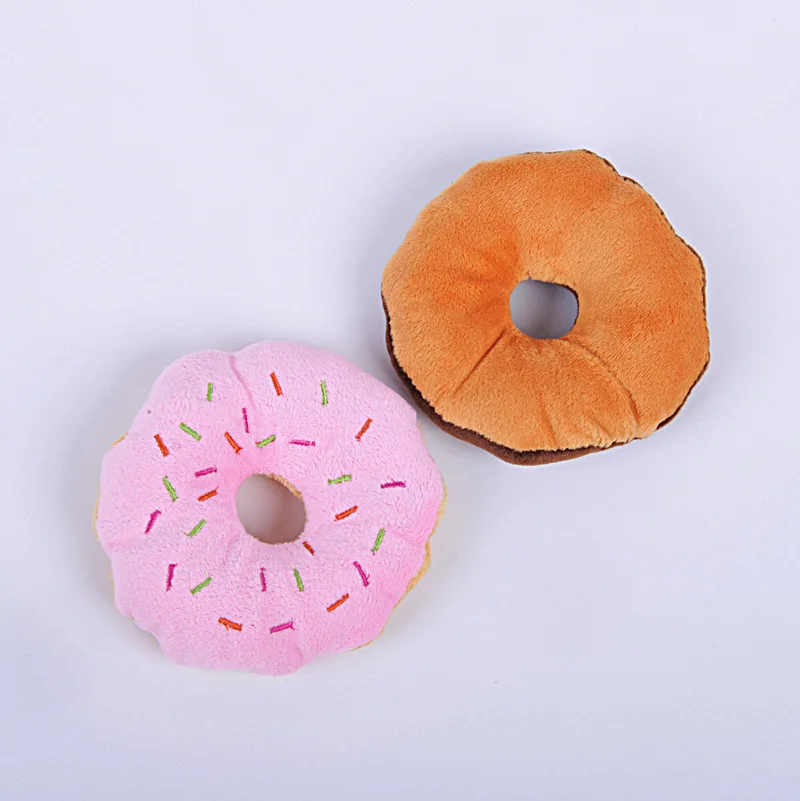 

Sightly Pet Chew Cotton Donut Play Dog Toys Lovely Pet Dog Puppy Cat Tugging Chew Squeaker Quack Sound Toy Chew Donut Toy