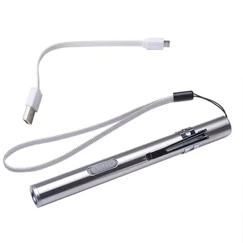 

Portable USB Flashlight Rechargeable LED Flashlights Waterproof Mini Torch Keychain Lamp 12.9*1.2cm Oct#2