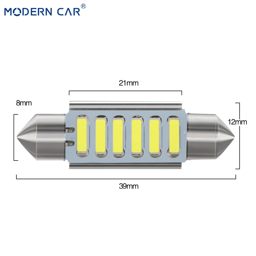 Современный автомобильный 31/36/39/41 мм C5W C10W 7020 4SMD 6SMD Автомобильный светодиодный