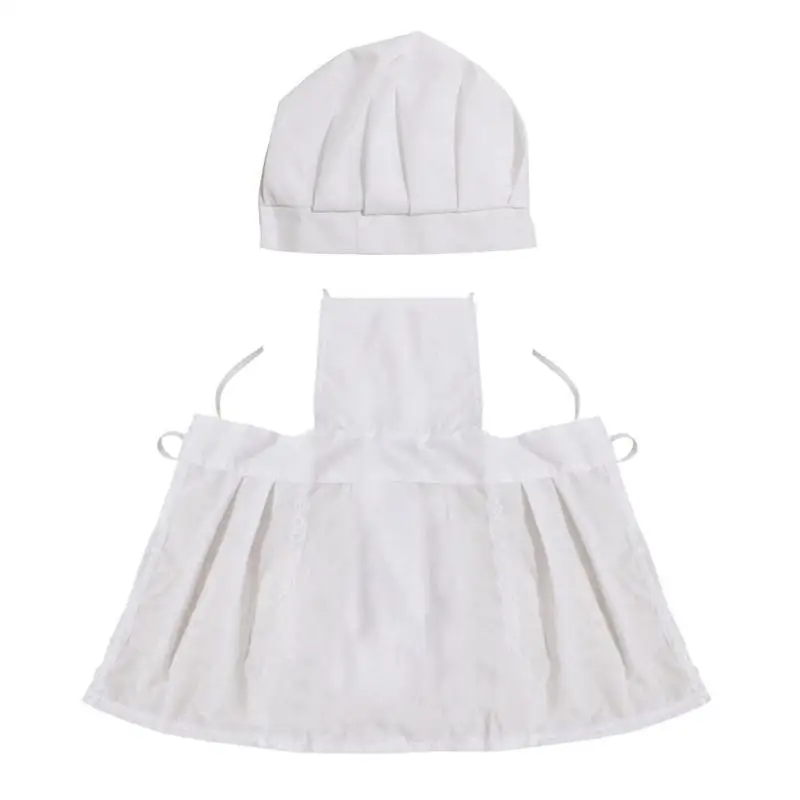 Милый детский поварский фартук и шляпа, белый поварский фартук, костюм для новорожденных, реквизит для фотосъемки, головной убор для детей, детские аксессуары