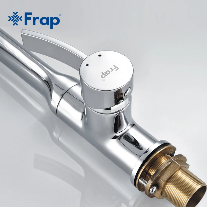 FRAP grifo de cocina de latón cromado pulido grifo del fregadero grifo sola manija torneira grifo cocina fría y caliente grifos FRAP grifo de cocina de latón cromado pulido grifo del fregadero grifo sola manija torneira grifo cocina fría y caliente grifos