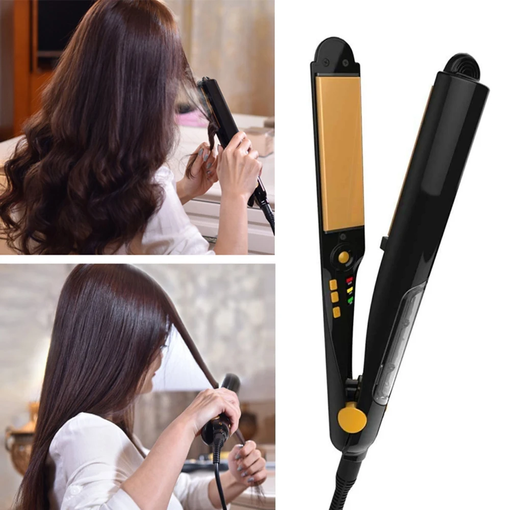 

Steam Function Flat Iron Tourmaline Ceramic Vapor Professional Hair Straightener with Argan Oil Infusion Straightening Irons
