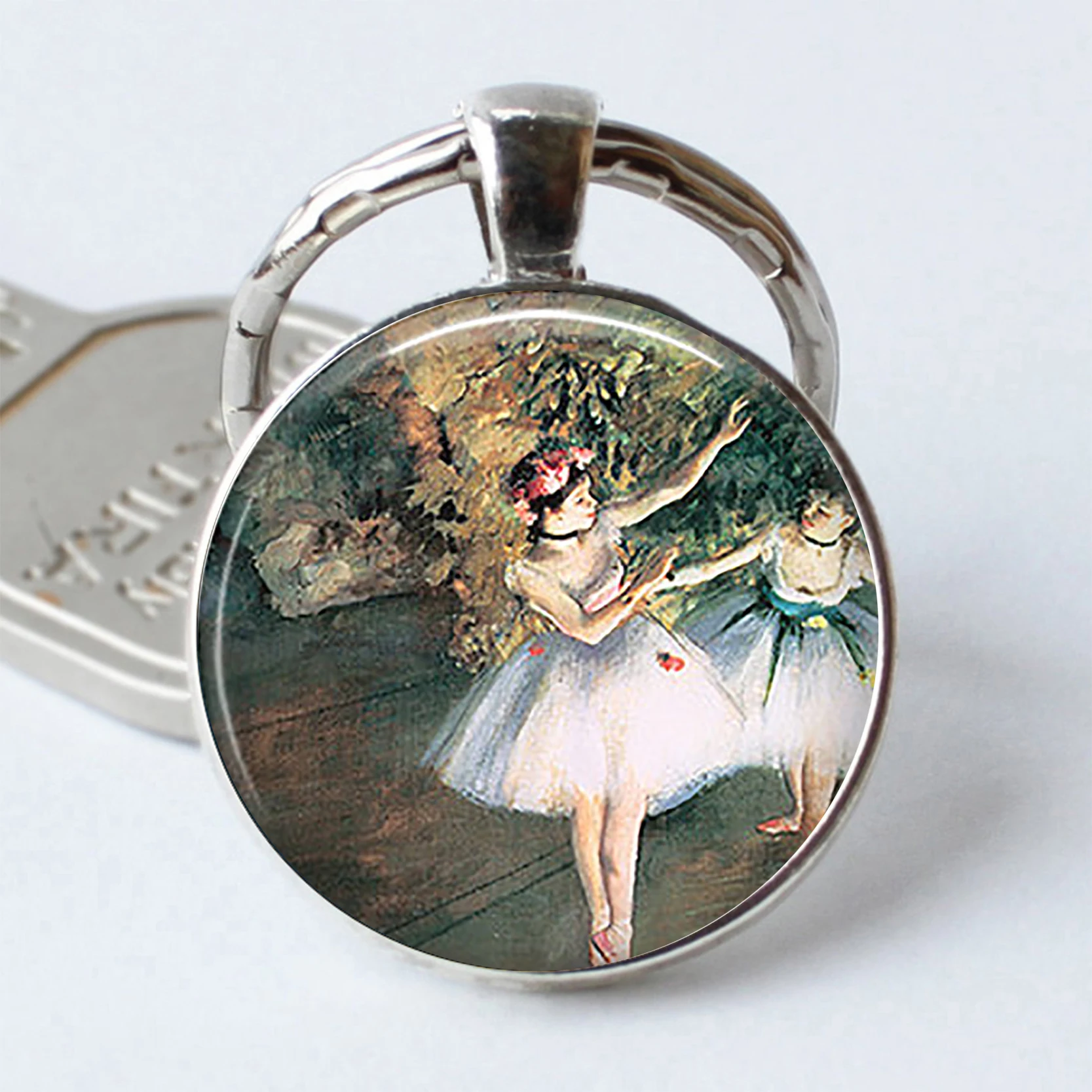 Degas стеклянный брелок в виде балерины|key chain ring|ballerina keychainballet keyring |