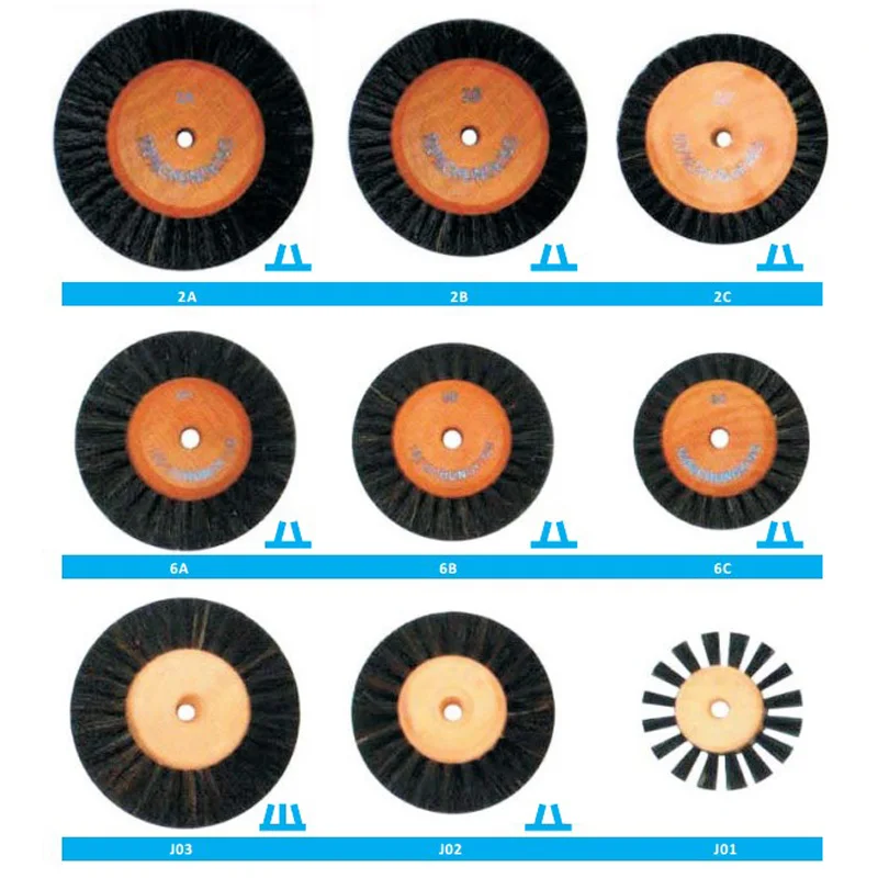 10 шт./кор. щетина щетки для полировки на полировальный станок для Финишной полировки колеса с двумя рядами три ряда