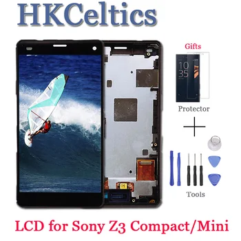 

100% Test LCD Display For Sony Xperia Z3 Compact 4.6" D5803 D5833 Digitizer Sensor Z3 mini Assembly with Frame Replacement Parts