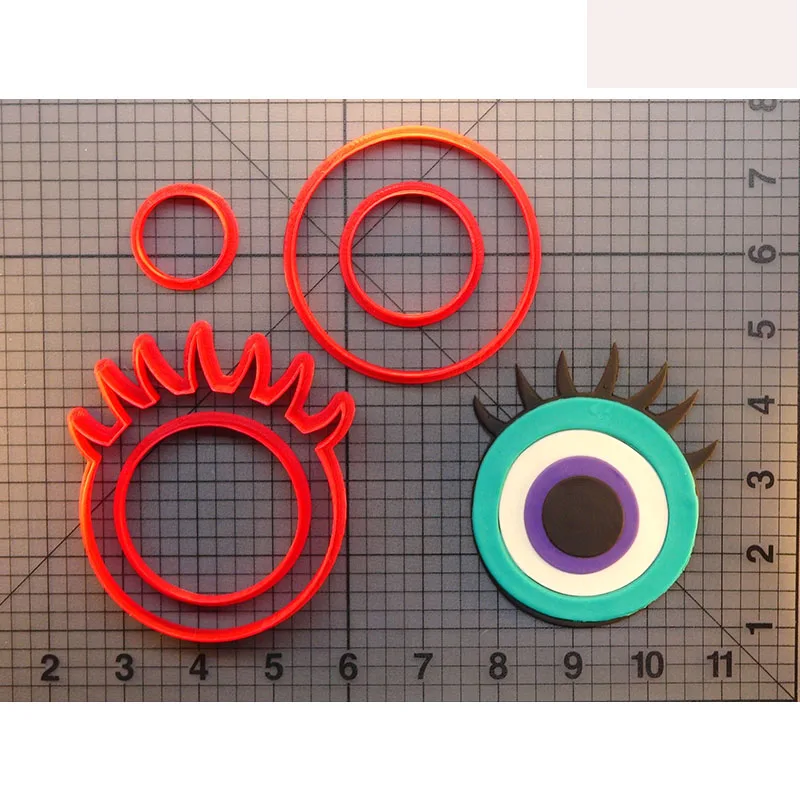 Monster Eyes серия инструменты для украшения торта сделанный 3D напечатанный Набор форм для фондана форма для кекса формы шары для глаз пресс для печенья - Цвет: Monster-Eyes 5 inch