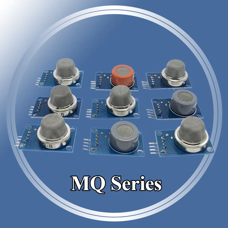 

Gas detection module MQ-2 MQ-3 MQ-4 MQ-5 MQ-6 MQ-7 MQ-8 MQ-9 MQ-135 each of them 1pcs total 9pcs sensor for arduino kit