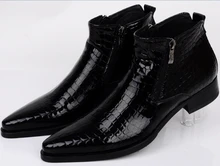 Große größe EUR46 Serpentine blau/schwarz herren stiefeletten hochzeit schuhe aus echtem leder schuhe mann kleid schuhe