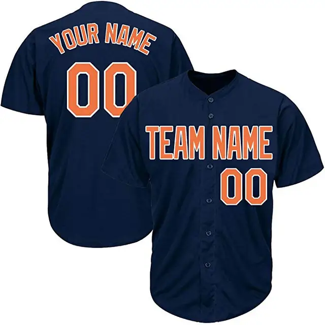 Custom Navy Cool Baseball Jersey with Embroidered Any Team Logo High