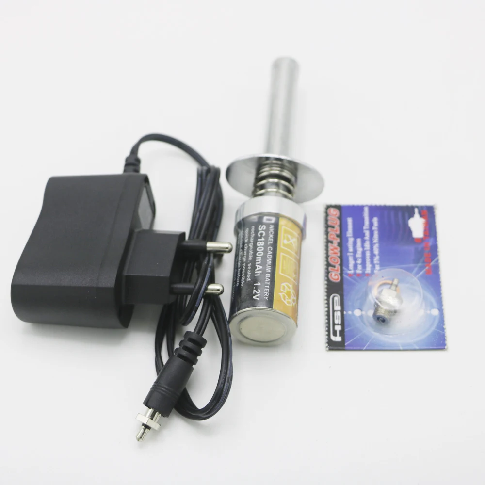 

1set HSP RC Nitro 1.2V 1800MAH RECHARGEABLE GLOW PLUG starter Igniter+AC Charger+N3 Glow Plug for Gas Nitro Engine Power RC car