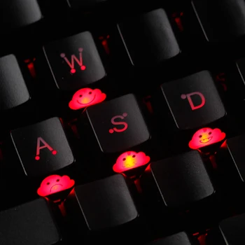 

Creative Backlight UV Paint ABS Keycaps For Cherry Mechanical Keyboard Cute WASD F Zone Cloud Caps