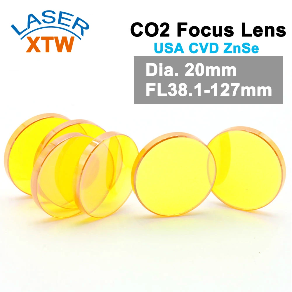 

USA CVD Co2 Laser Focus Lens 20mm Diameter FL 38.1 50.8 63.5 76.2 101mm ZnSe laser Lens For Engraving And Cutting Machine