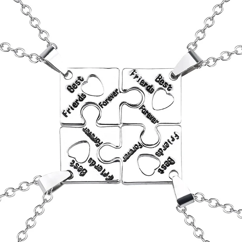 Подвеска для лучших друзей, ожерелье для женщин, смешанный стиль, головоломка, любовь, звезда, луна, корона, металлическая короткая цепочка, Студенческая дружба, ювелирное изделие, подарок