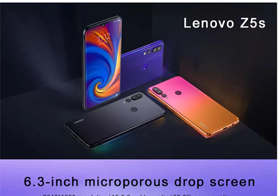 Смартфон lenovo Z5s L78071 6,3 ''Android P Face ID с Нотч экраном 4 Гб 64 Гб Восьмиядерный мобильный телефон Snapdragon 710 с отпечатком пальца