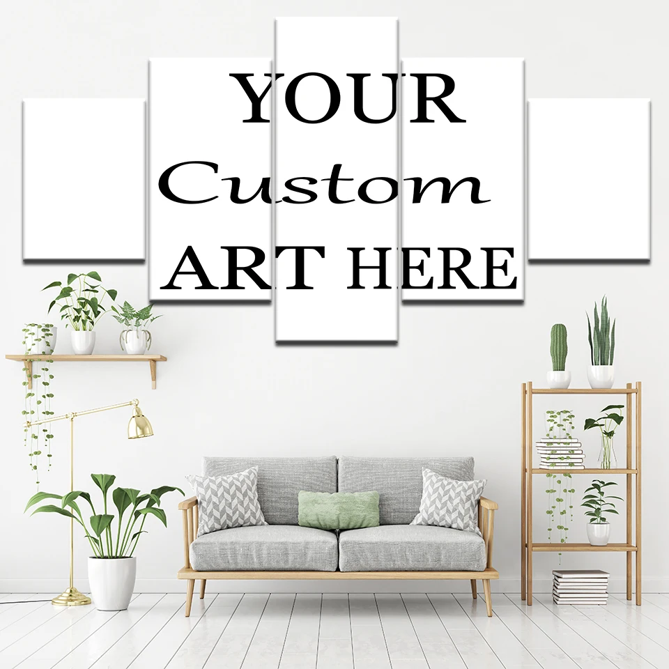 

5 Piece Drop Shipping Customized Canvas Painting Custom Made Wall Art Wallpapers Modular Poster Print iving room Home Decor