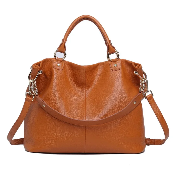 ZENCY натуральная кожа Для женщин тоут через плечо дизайнерские сумки для покупок Повседневное с короткими ручками женская сумка-мессенджер сумка для отдыха - Цвет: Brown