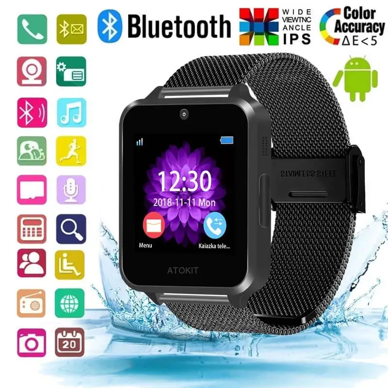 

Bluetooth Smart Watches Men Pluggable SIM Card Waterproof Long Time standby Camera reloj inteligente hombre Android IOS