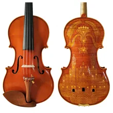 Копия Stradivarius 1715 ручная работа резьба цветок FPVN03 скрипка+ углеродного волокна лук пены чехол