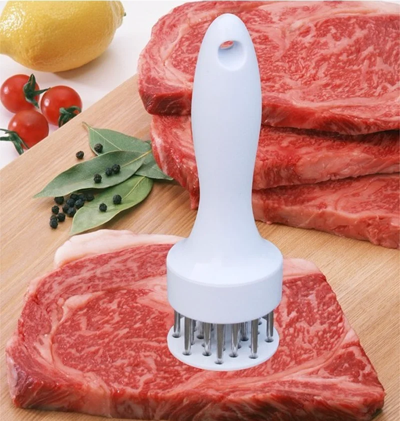 

U-miss Profession Meat Meat Tenderizer Needle with Stainless Steel Kitchen Tools Stainless Steel White