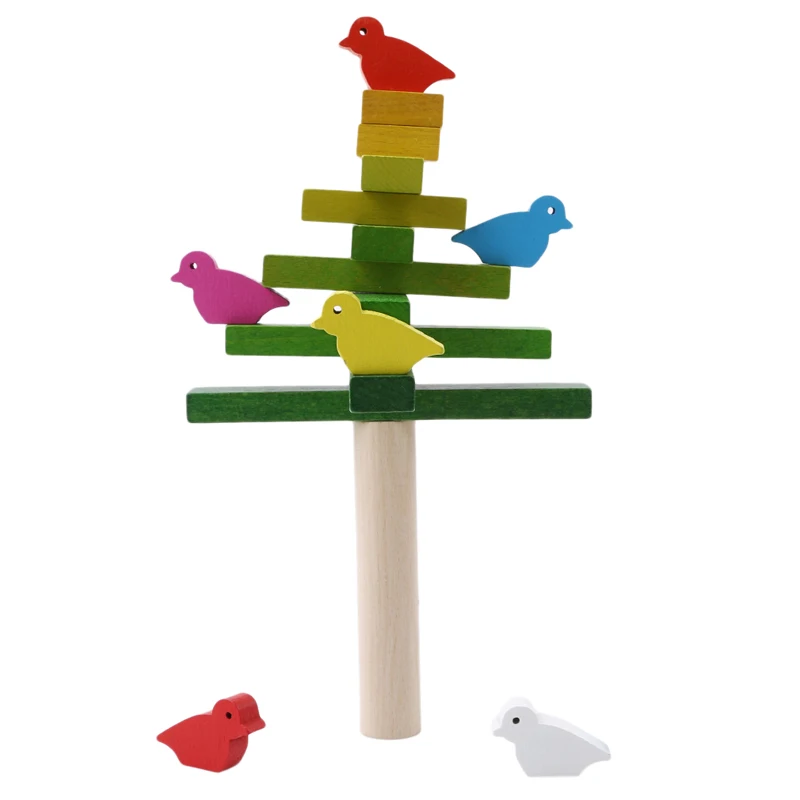 Игрушки для маленьких детей развивающие балансирующие блоки Деревянный игрушка для птиц Дети Баланс интерактивные игры блок подарок детей