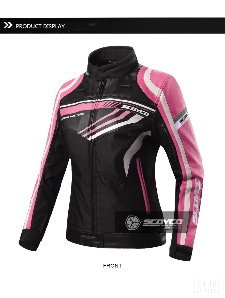 SCOYCO женские Мотоциклетные Куртки для мотокросса, снаряжение для верховой езды, байкерская куртка с дышащей сеткой, куртка для верховой езды розового цвета