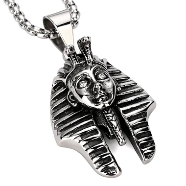 NYUK Fashion Vintage Classic Egyptian Pharaoh Head Stainless Steel Gold