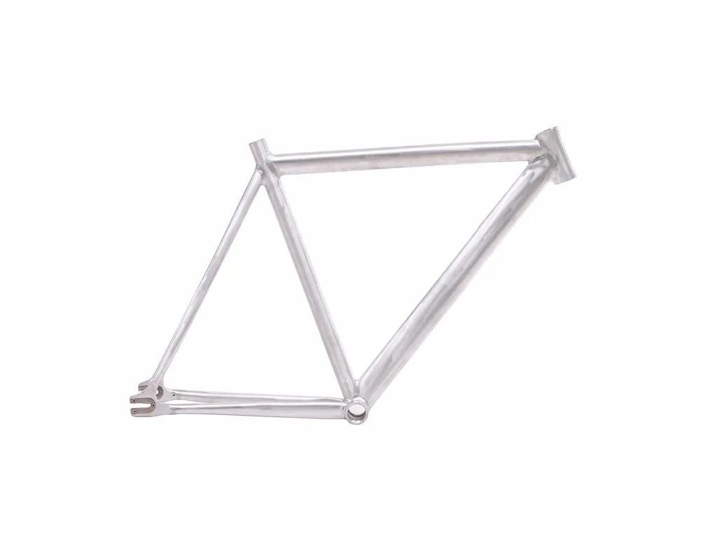 Excellent Fixed Gear Bike Frame 54cm No Finish Smooth Welding Raw Bike Frame Fixie Bicycle Frame Aluminum Alloy Frame Steel Fork 1