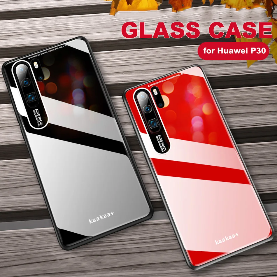

Phone Case for Huawei P30 Pro Case Leica Lens Shockproof Plating Tempered Glass Hard Back Cover for P30 Lite Cases Capa