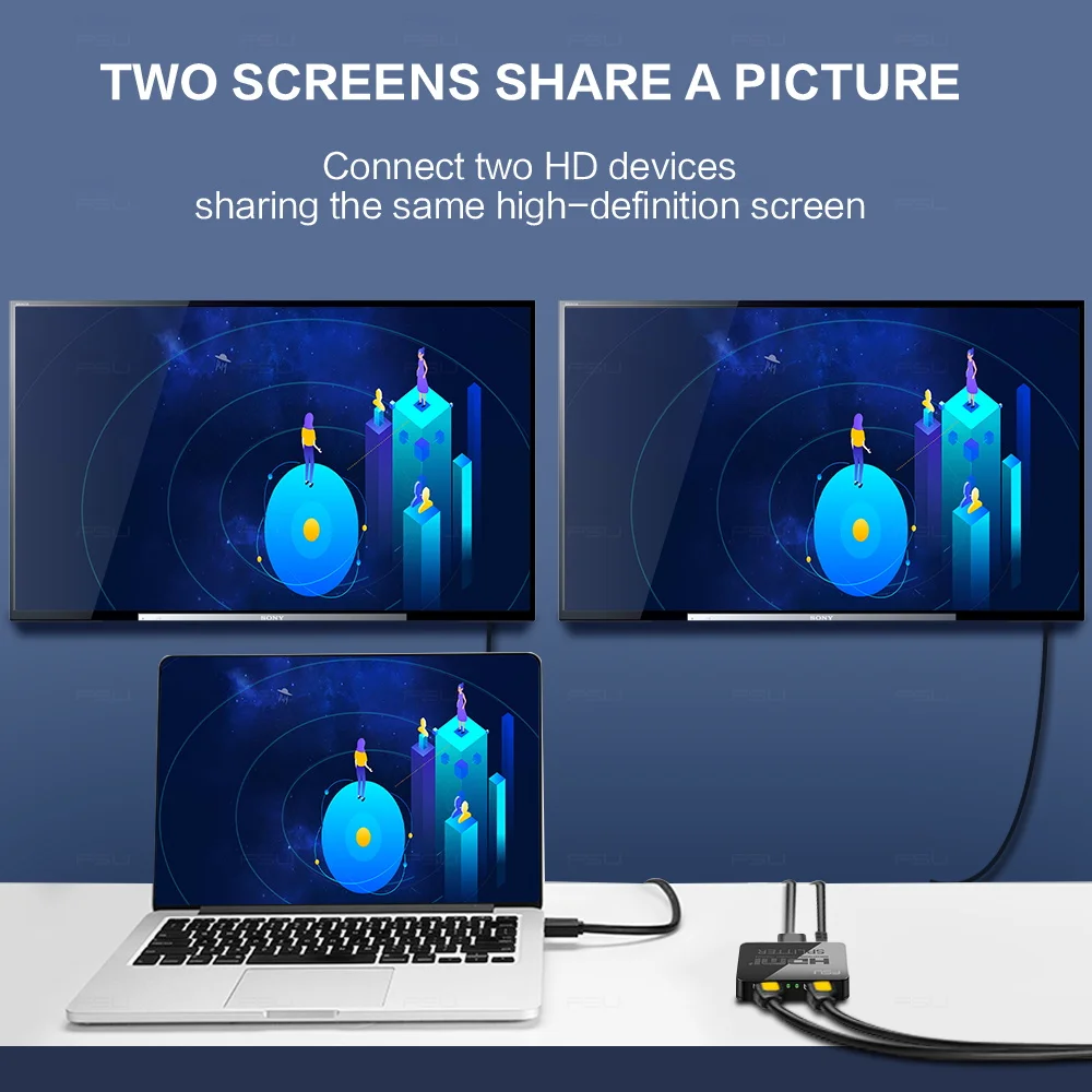 HDCP 4K HDMI сплиттер Full HD 1080p видео переключатель 1X2 сплит 1 в 2 выход усилитель двойной