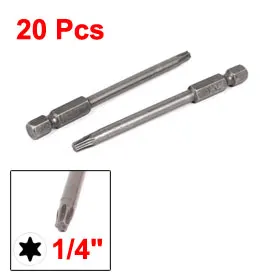 

Uxcell Hot Sale 20pcs 75mm Long 1/4-inch Shank T20 Magnetic Tip Torx Screwdriver Bits