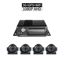 4 шт. Водонепроницаемая камера видеонаблюдения на открытом воздухе+ 3g gps Wifi 4CH AHD 1080 P sd-карта видеомагнитофон мобильные цифровые видеокамеры g-сенсор I/O в режиме реального времени