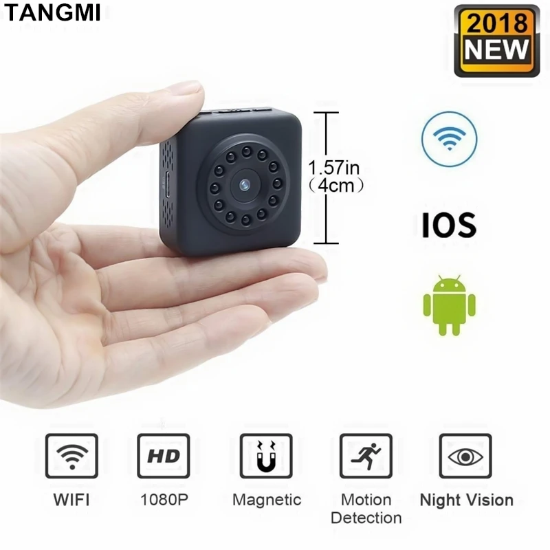 

2018 New Full HD Video 1080P Espion Mini Camera Wifi Wireless IP Micro Cam Square Body Invisible Night Vision With Motion Sensor