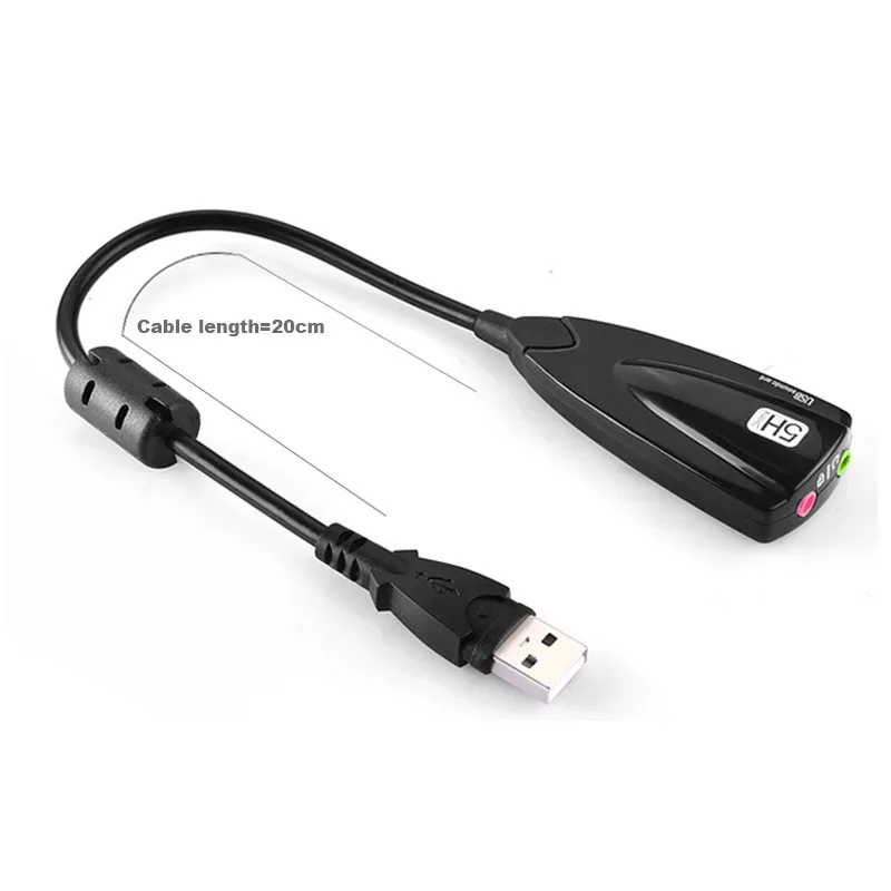 Hot Deal Laptop External USB 2.0 Virtual 7.1 Channel Surround Sound Card w/12 CH Equalizer,USB to 3.5mm Stereo Audio Microphone