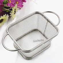Новая двойная ручка 10*9 см прямоугольная нержавеющая сталь с алюминиевой жаркой Картофеля Чип курица корзина держатель для кухни гаджеты