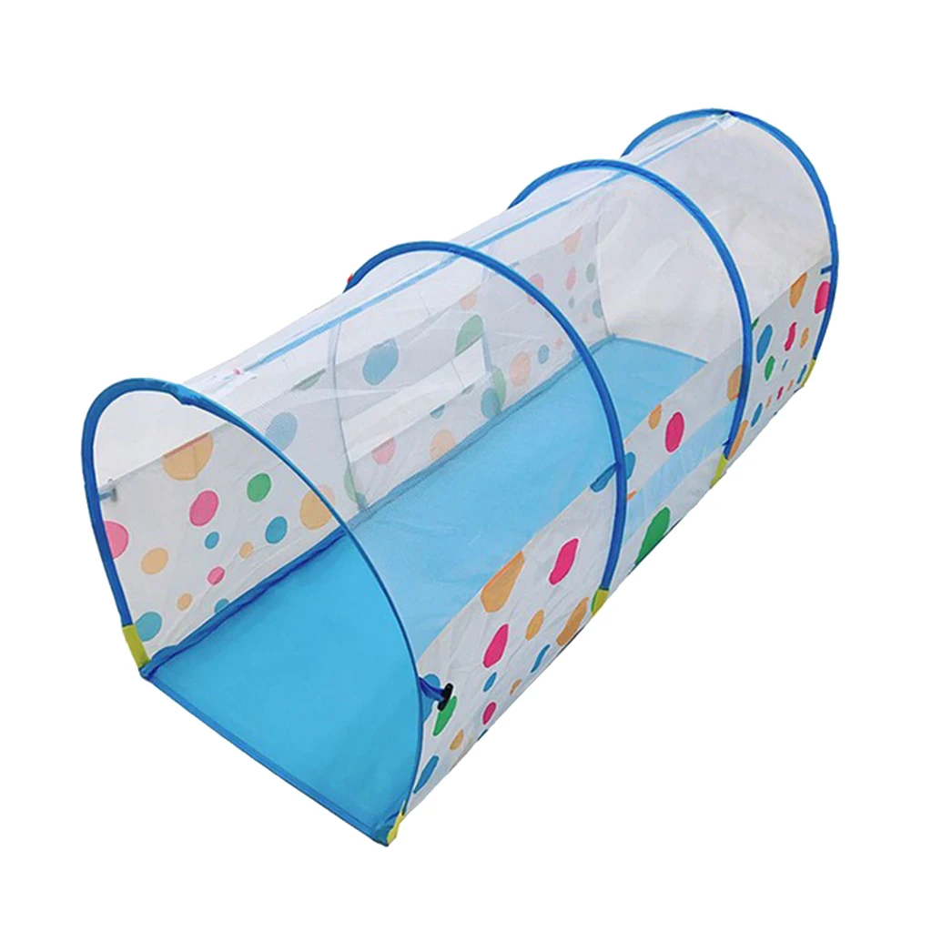 

Cute Polka Dotted Playhouse Kids Play Tent With Tunnel Cubby House Toy Games for Boys and Girls