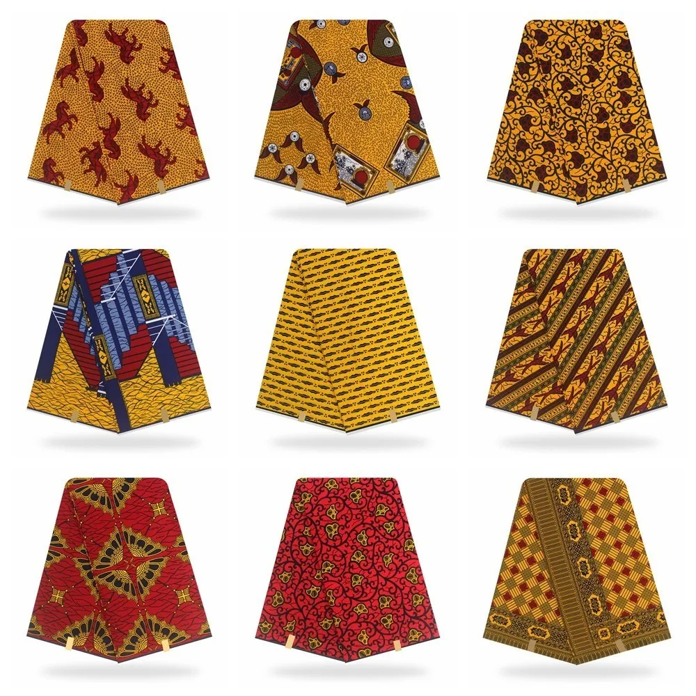 Анкара обработанный воском материал печати хлопок голландский батик в африканском стиле воск Прямая тканей настоящий настоящий воск 6 ярдов/лот