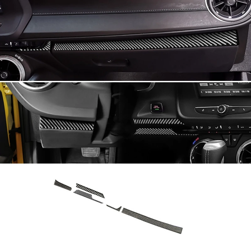 Pcmos настоящая карбоновая Внутренняя Рамка для приборной панели автомобиля, автомобильная интерьерная наклейка для Chevrolet Camaro-, аксессуары - Название цвета: 1pcs
