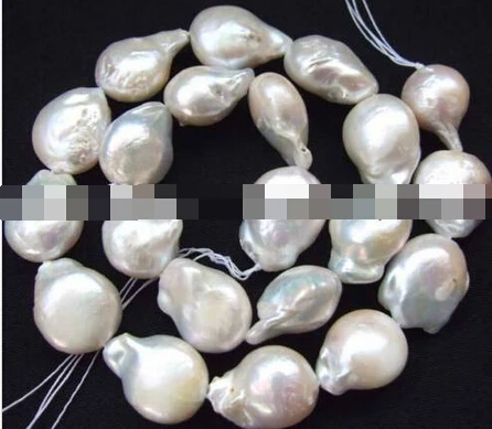 

FREE SHIPPING>>>@@ N710 13x18mm baroque natural white freshwater Pearl Beads 15