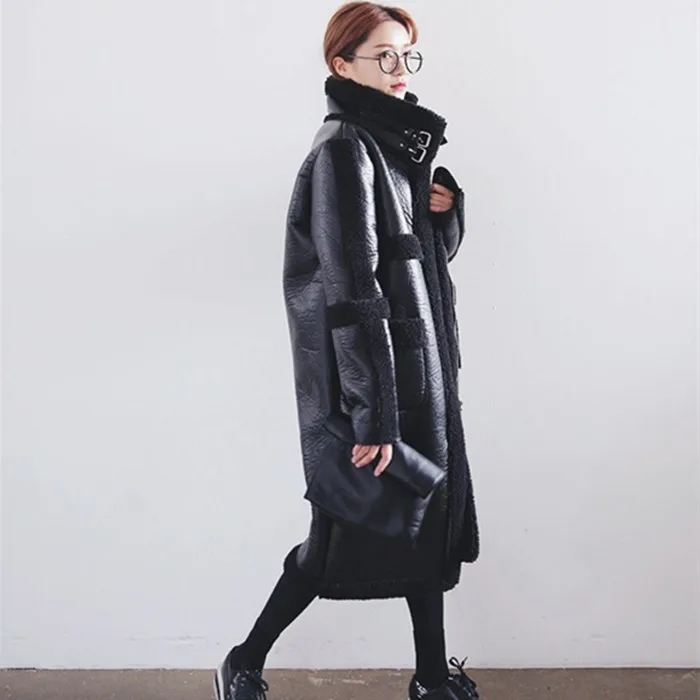 vent Nouveau Manteau Automne À Femmes Fendue white Black Commune Lâche Cru Poche Manches creamy Mode Pleine Aa057 Winte 2018 Coupe Pu ewq Zippée Td5q6wT