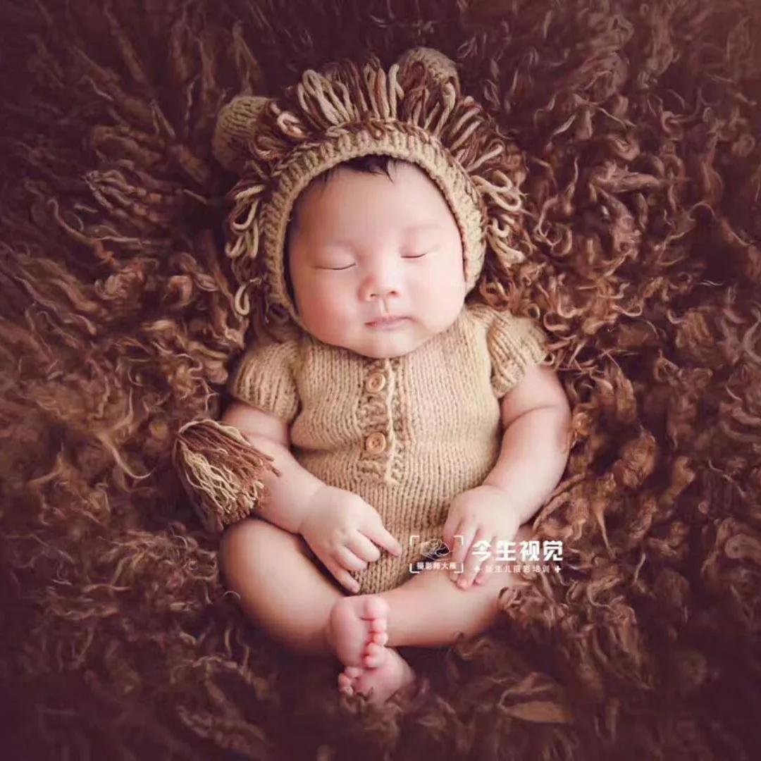 Baby photography clothes baby photo lion modeling clothes knit sweater baby animal newborn photography props