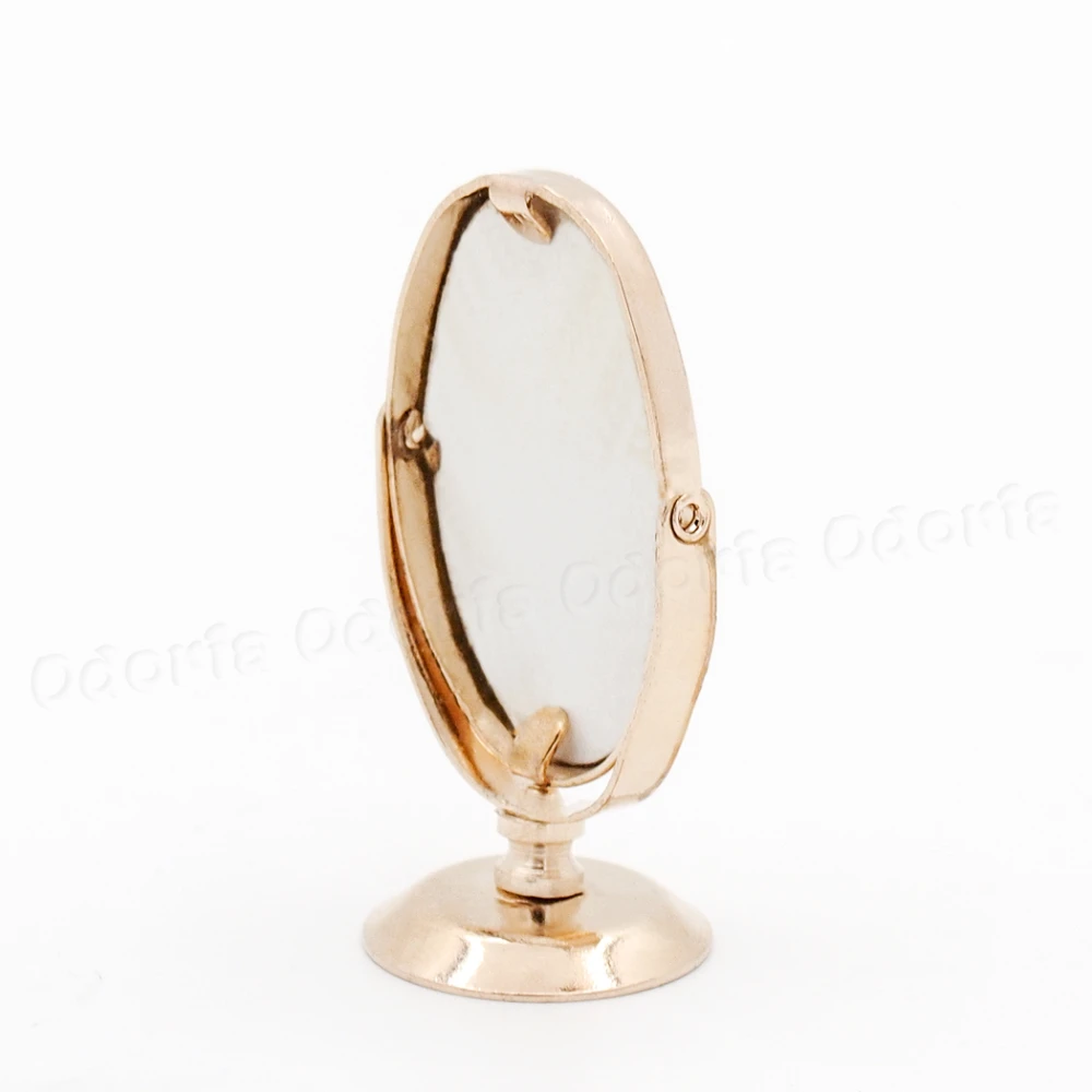 Odoria 1:12 миниатюры Зеркало Золотой кукольный домик мебель аксессуары для повторного макияжа Косметика