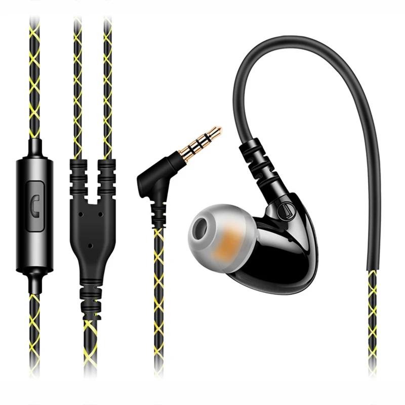 Sweatproof Sporting Heavy Bass in-ear earphone Stereo Headset 3.5 Handsfree Earbud Hifi Noise Canceling Phone earphones with mic |