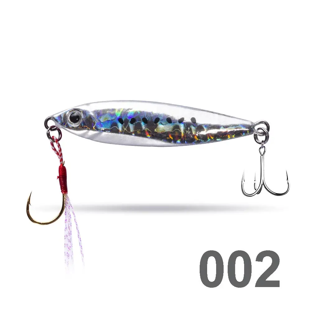 Hunthouse metal jig fishing lure slow jigging lead jig bait for trolling fishing 28g 63mm CAST SLIM with PE line hook - Цвет: 002