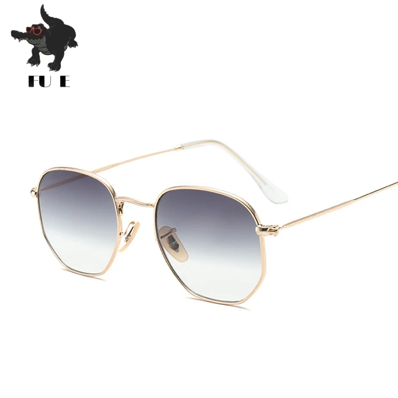 

FU E 2018 Fashion Polygon Frame Metal Round Style Sunglasses Vintage Classic Brand Design Sun Glasses UV400 3548
