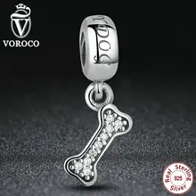 Romántico Plata de Ley 925 I Love My Dog Hueso DIY Joyería Apta Collar y Pulsera Del Encanto Original de Pando S083